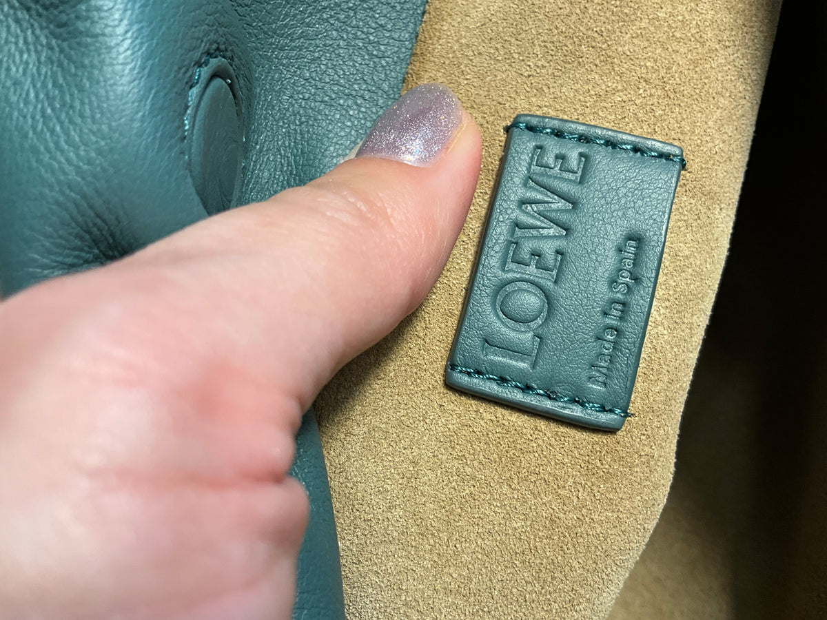 Loewe Mini Flamenco Knot Clutch Bag – Vetiver Green Soft Nappa Leather ladies