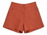 Eres Linen Brown Summer Shorts size F 42 US 10 UK 14 ladies