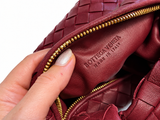 Bottega Veneta Mini Jodie Intrecciato Nappa Leather Handbag Burgundy ladies