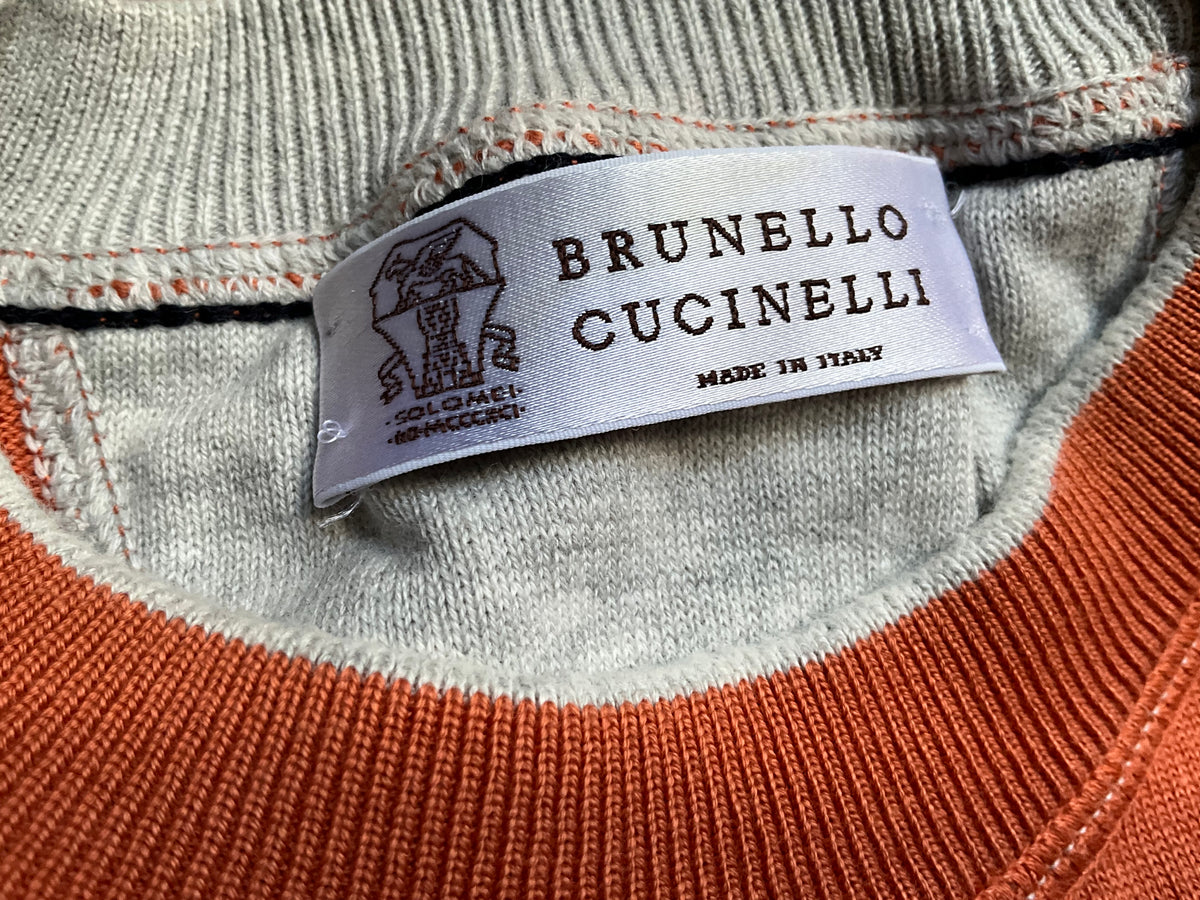 BRUNELLO CUCINELLI
Orange Cotton Jumper Sweater size 50 men