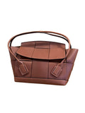 BOTTEGA VENETA French Calfskin Large Intrecciato Arco 33 Wood Brown Bag Handbag ladies