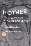 MOTHER Mother Denim High Waisted Looker Ankle Fray Guilty Glitter Racer 26 $228 ladies