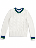 Jacadi Paris Boys White Cable Knit Cotton Sweater Jumper Size 8 Years (128 cm) children