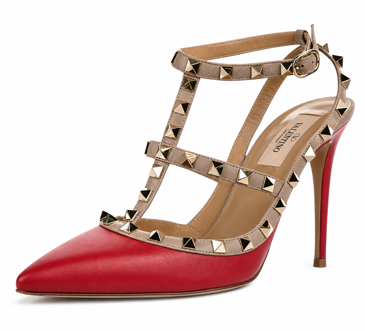 Valentino Garavani Rockstud T-Strap Pumps size 39 1/2 ladies