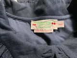 Bonpoint Brode main Hand embroidered navy wool blend dress size 14 years children