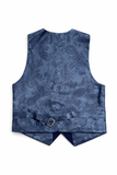 Romano navy blue paisley fabric vest waistcoat size 3 & 4 years old children