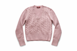 Max Mara Pink Cable Knit V neck Sweater Jumper Size M medium ladies