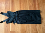 Nina Ricci Embellished Lace Insert Velvet Trim Black dress Size F 34 XXS ladies