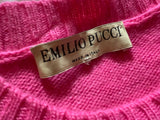 Emilio Pucci Pink Fuchsia Zodiac Pisces Pullover Jumper Sweater Size M medium ladies