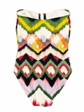 ERES ‘Pirogue’ Ikat Print Bandeau Swimsuit size M medium ladies