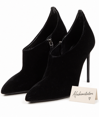 TOM FORD Velvet ankle boots heels Size 37.5 UK 4.5 US 7.5 ladies