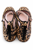 J. Crew Sally Mary Jane Shoes Ballet Flats Women Leopard Calf Hair Leather Size 38 ladies