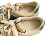 Gucci Screener Web Sneakers Trainers in Leather size 38 1/2 ladies