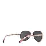 CHANEL Pink Leather CC Aviator Pilot Winter Sunglasses - 4219