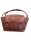 BOTTEGA VENETA French Calfskin Large Intrecciato Arco 33 Wood Brown Bag Handbag ladies