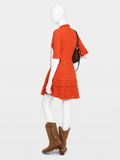 Zadig & Voltaire Memphisia Co Bandana Knit Dress – Tangerine Orange – Size M ladies