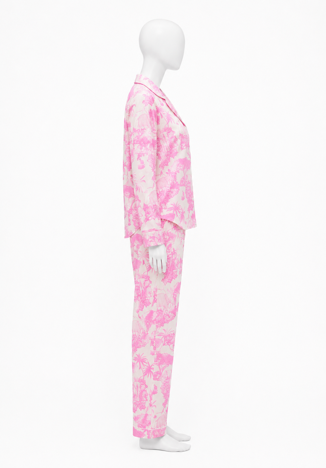 Desmond & Dempsey Pink Toile Print Pajama Set – Size M ladies