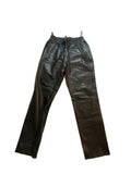 Kujten Lisa Black leather joggers pants trousers Size M medium ladies