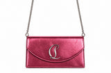 Christian Louboutin Loubi54 Metallic Pink Patent Leather Crossbody Clutch Bag ladies