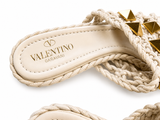 Valentino Garavani Roman Stud woven leather mules Size 39 ladies