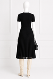 Claudie Pierlot Pleated Crepe & Cotton-Jersey Midi Dress – Size 2 M medium ladies