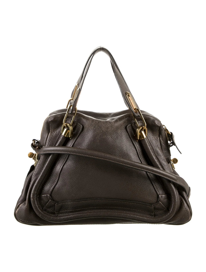 Chloé Chloe Brown Leather Paraty Handle Bag Handbag ladies