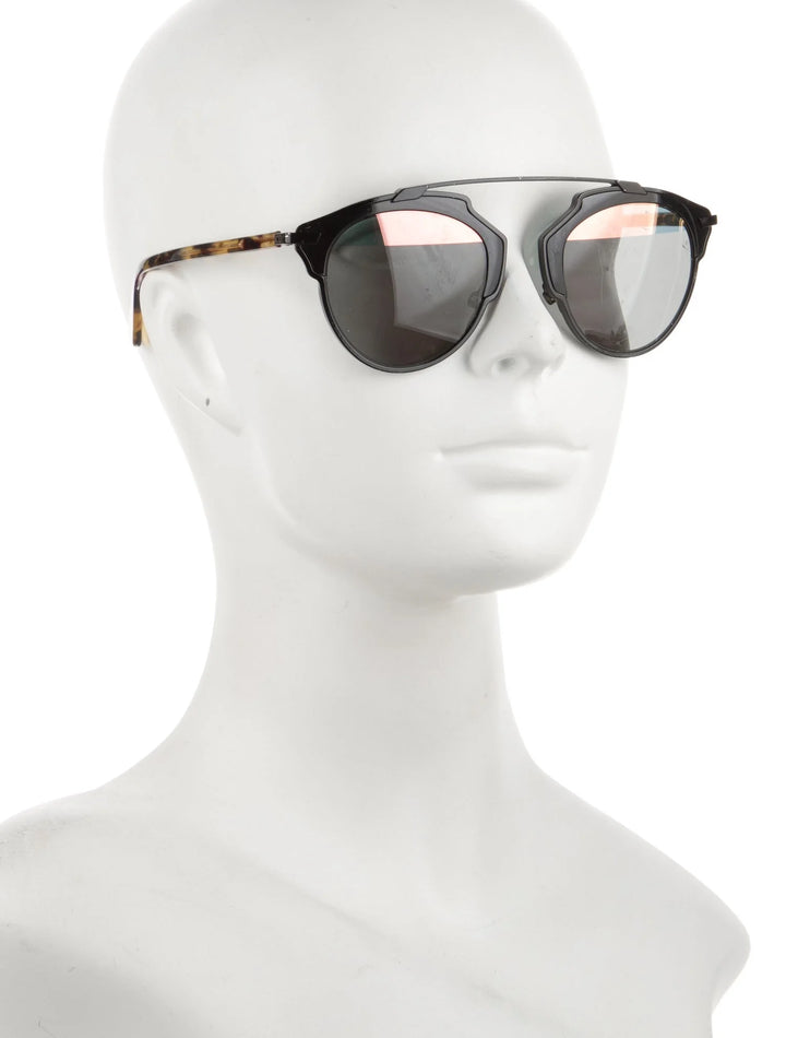 CHRISTIAN DIOR Tortoise Shell Acetate And Goldtone Metal So Real Brow Bar Sunglasses ladies