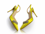 Stunning Jennifer Chamandi Vittorio 105mm jewel-trimmed pumps size 39 ladies