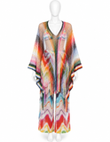 Missoni Milano Multicolour Open-Knit Fringe Poncho – One Size ladies