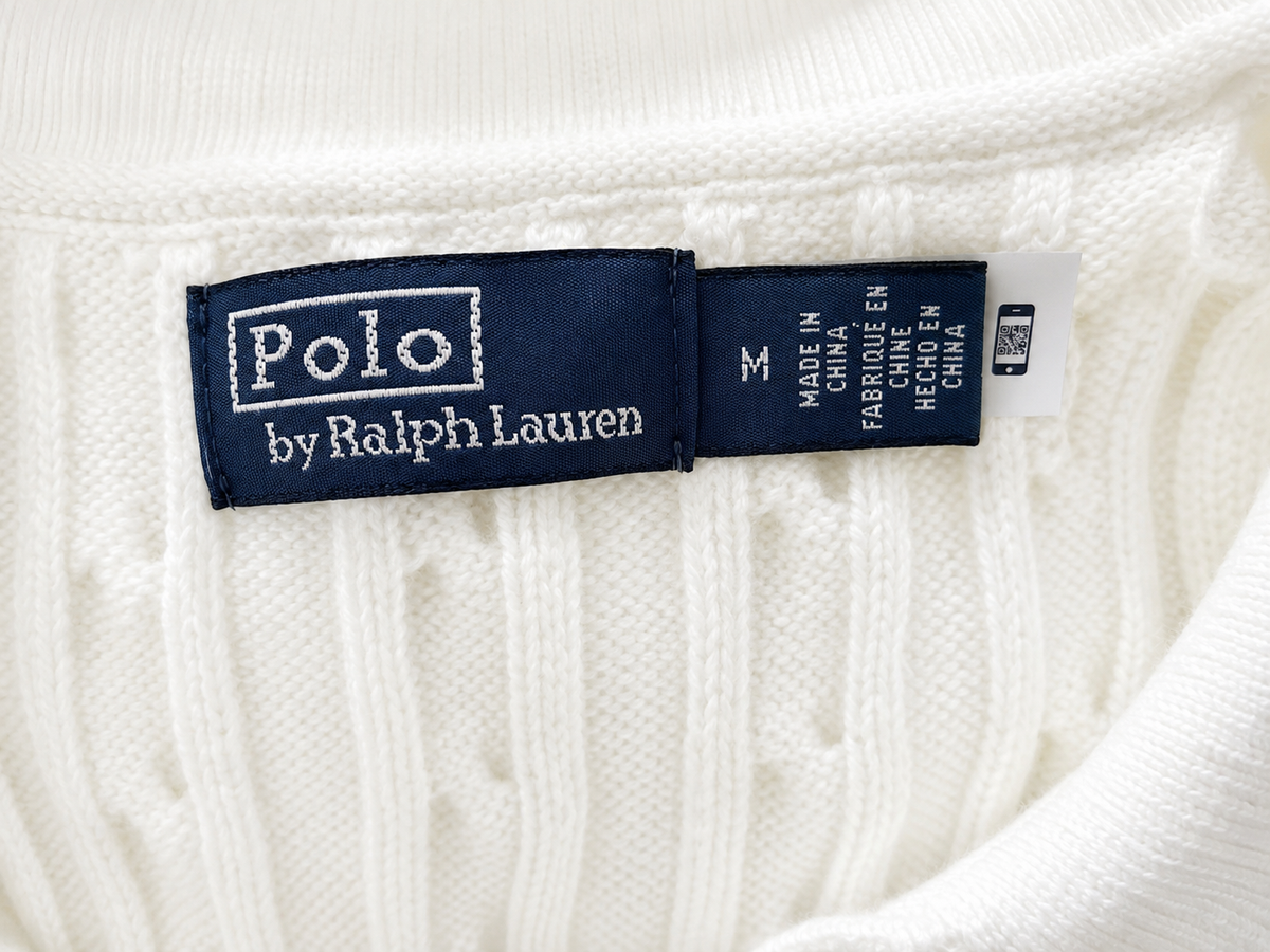 Polo by Ralph Lauren Cable Knit Polo Dress – White – Size M ladies