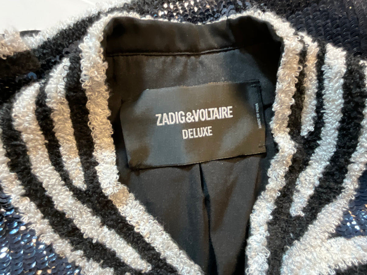 Zadig & Voltaire Vijou Sequin Jacket Blazer Size S small ladies