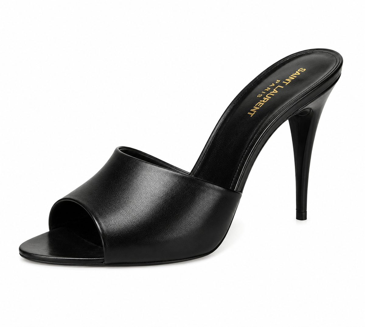 Saint Laurent LA 16 Leather Mules – Black – EU 39 ladies
