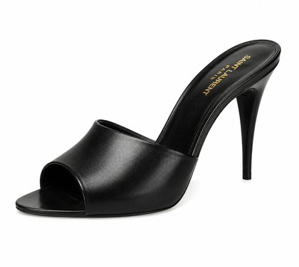 Saint Laurent LA 16 Leather Mules – Black – EU 39 ladies