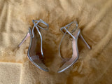GIANVITO ROSSI Leather PVC Sandals 105 Heels Size 36 1/2 UK 3.5 US 6.5. ladies