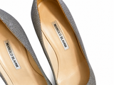Manolo Blahnik HANGISI GLITTER PUMPS HEELS SIZE 36.5 LADIES