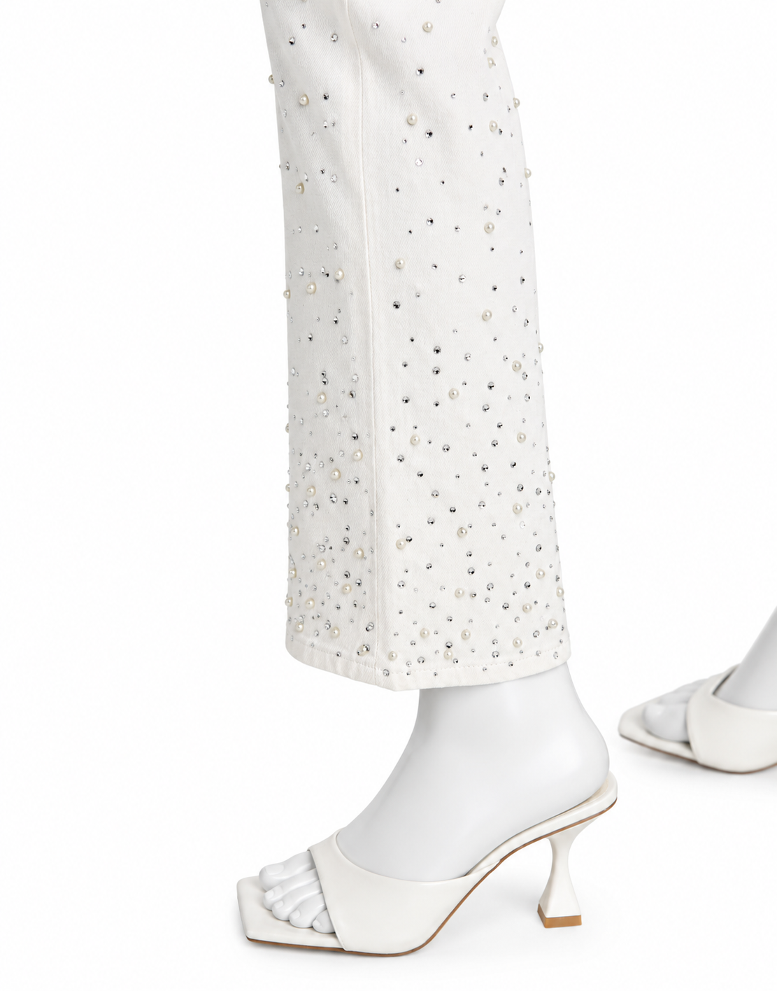 Good American Good Icon Straight Pears & Crystals Embellished Jeans