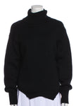 MONSE  Upside Down Oversized Cutout Merino Wool Turtleneck Sweater In Black XS ladies