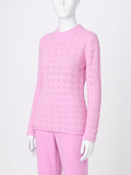 Sportmax Pink Wool & Cashmere Pointelle Knit Sweater – Size M ladies