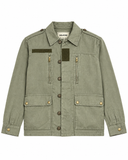 Zadig & Voltaire Khaki Green Linen Military Jacket with Eagle Embroidery ladies