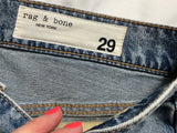 Rag & Bone Andi High-Rise Ankle Wide-Leg Raw Hem Blue Jeans – Size 29 ladies