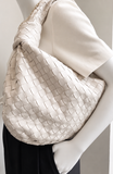 Bottega Veneta Large Jodie Intrecciato White Nappa Leather Hobo Shoulder Bag ladies