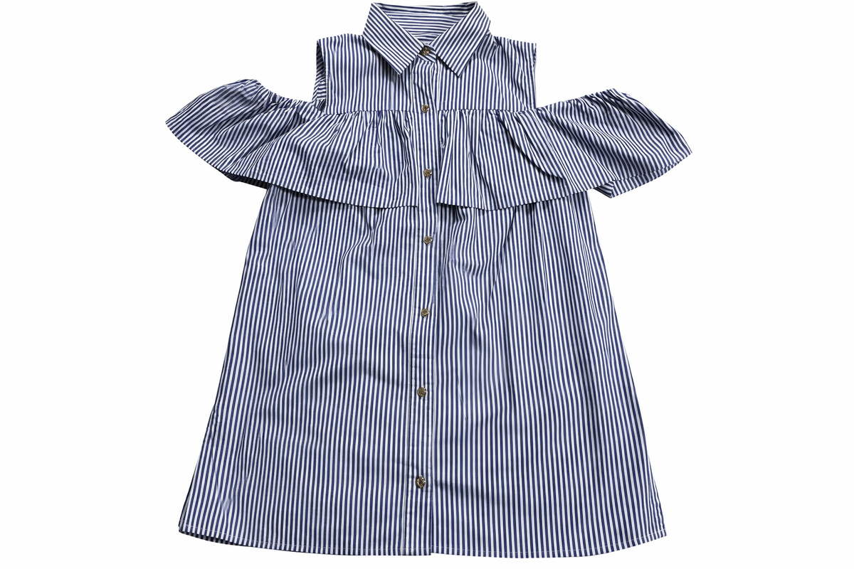 Michael Kors Pinstripe Cold Shoulder Shirts Top Size XS ladies