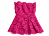 Valentino Garavani Resort 2014 Pink Scalloped Lace Strapless Top size I 40 UK 8 S small ladies