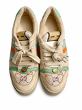 Gucci Calfskin GG Supreme Crystals Web Screener Sneakers 39 Ladies