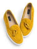 Fratelli Rossetti ONE Yellow Suede Tassel Loafers – Size 39 ladies