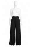 Zara Black Wide-Leg Linen Trousers – Size M ladies