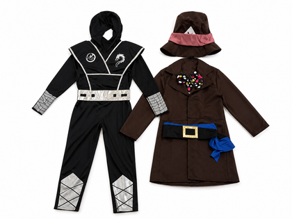Children’s Fancy Dress Costume Set of 2– Ninja & Mad Hatter children