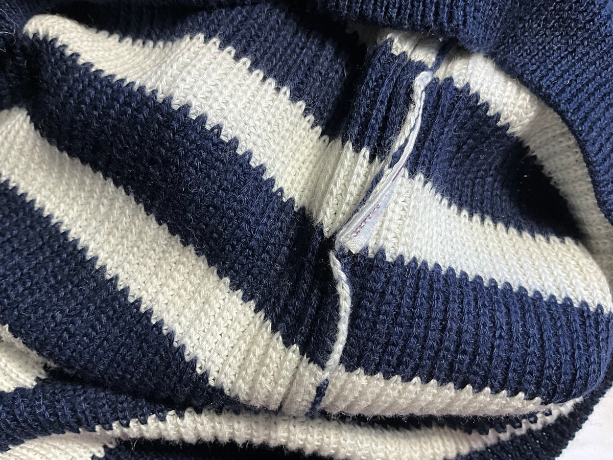 Ralph Lauren Purple Label Women’s Navy & Cream Striped Knit Jumper – Size XS ladies