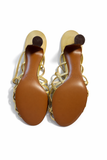 Salvatore Ferragamo Archives Limited Edition Leather Gold Mules Heels size 38 UK 5 ladies