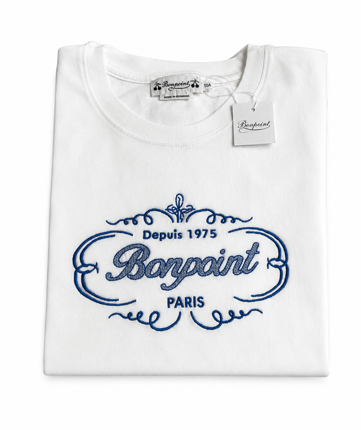 Bonpoint Embroidered Logo T-Shirt White Size 12 years old children